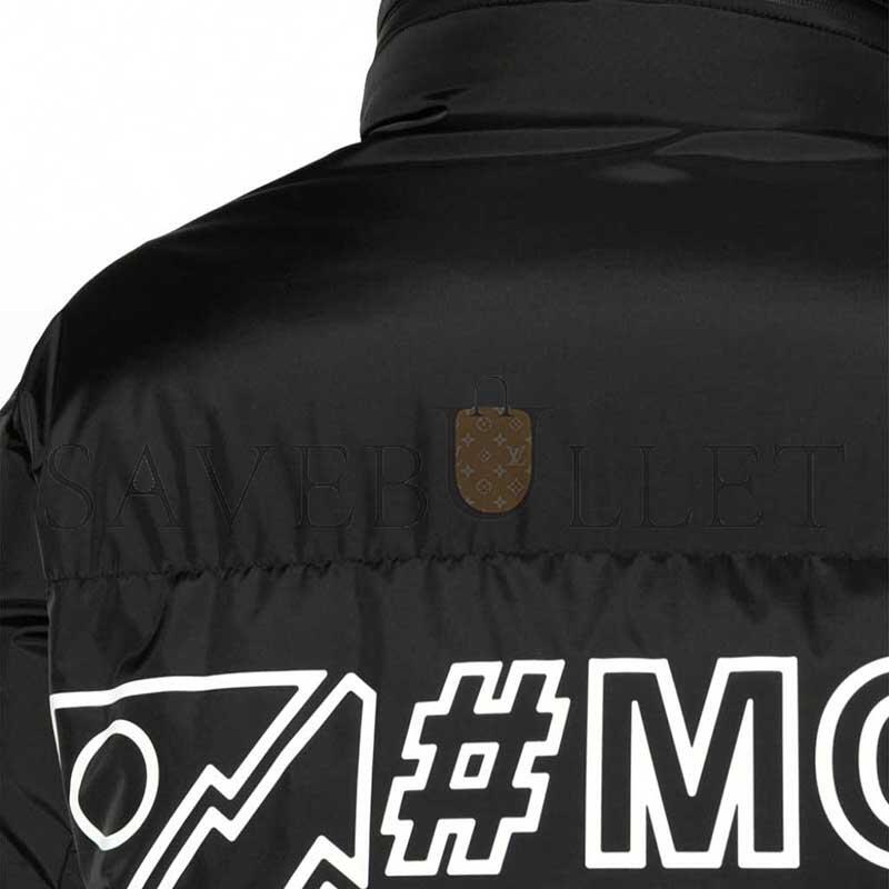 MONCLER GRENOBLE BLACK VERDONS LOGO-PRINT PUFFER JACKET 